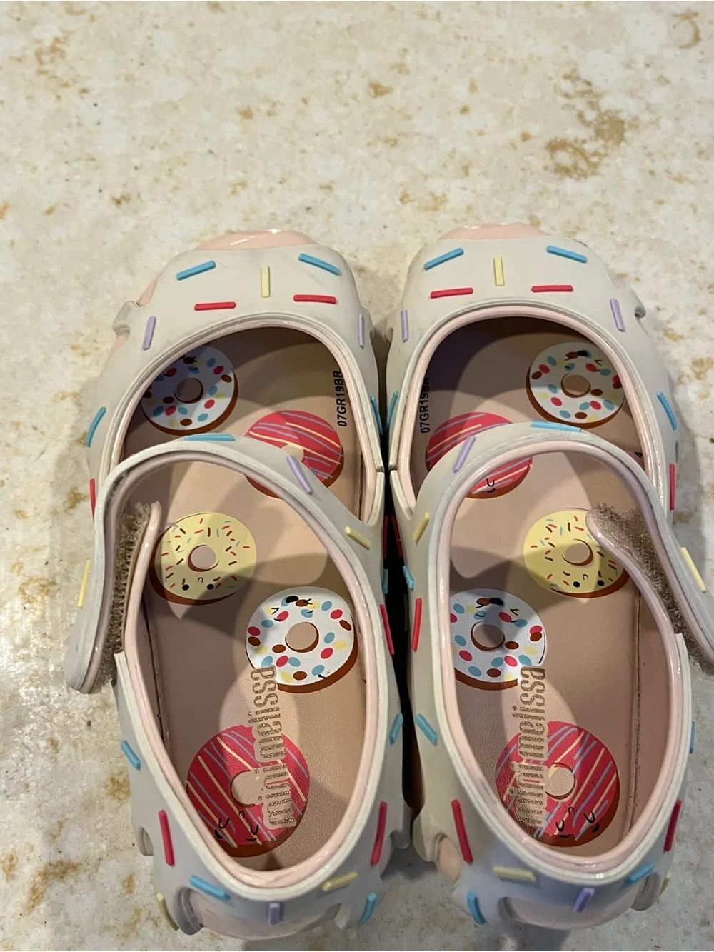 Mini Melissa Pink Donut Sandals with Multicolor Sprinkle Accents
